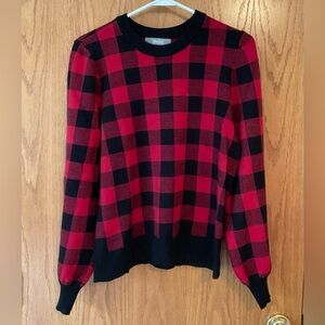 Marled Red Buffalo Print Sweater size Medium